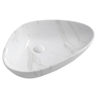 Håndvask <strong>Brix</strong>  Carraramarmor Blank 58x40 cm
