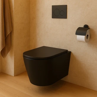 Væghængt Toilet <strong>Mila</strong>  Sort Mat