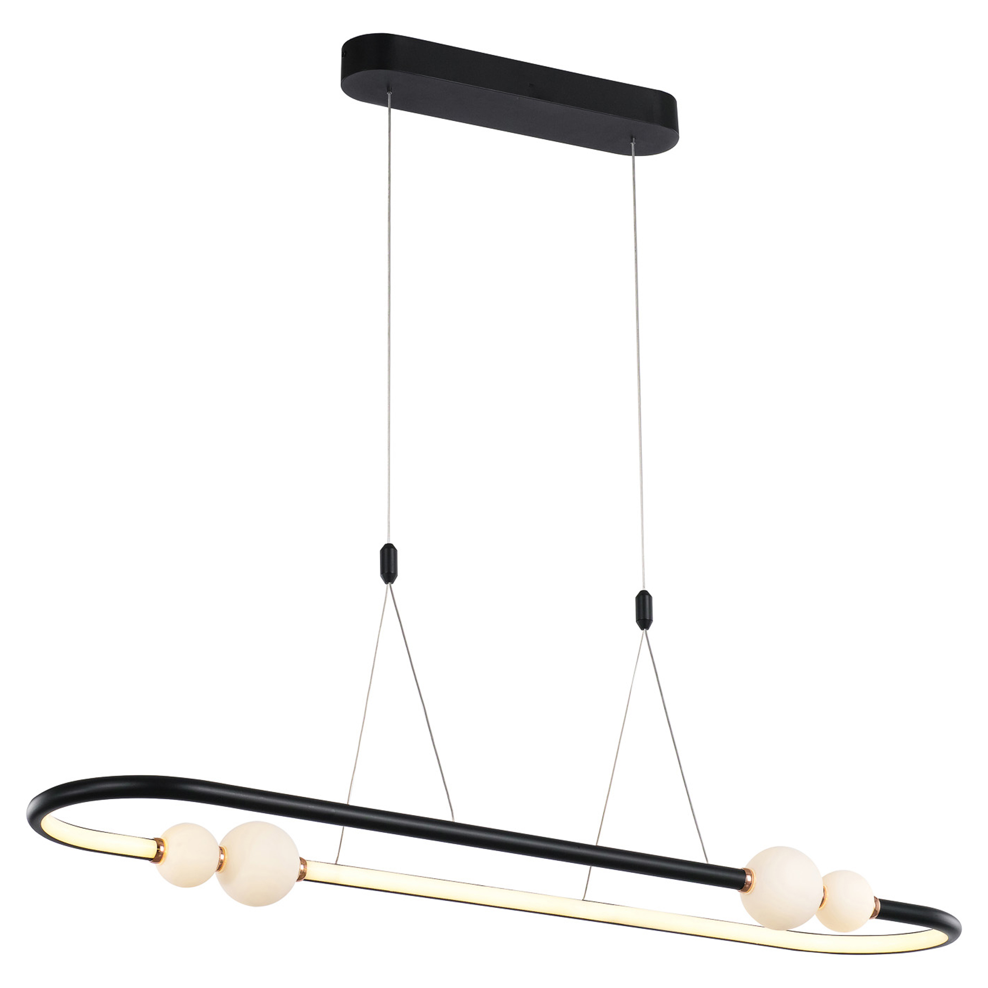 Hængende Lampe Belano Oval Sort Mat