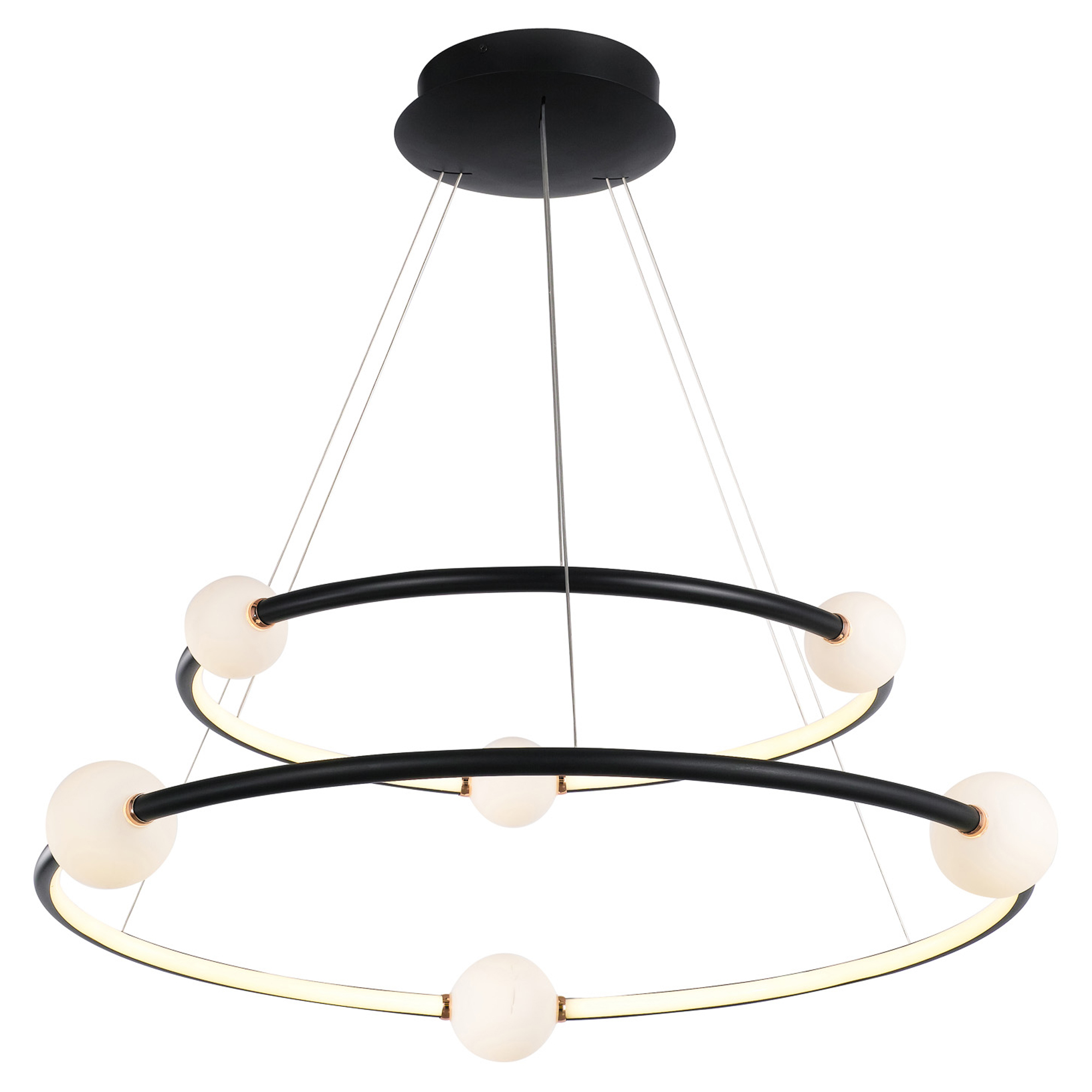 Hængende Lampe Belano Duo Sort Mat Ø 87 cm