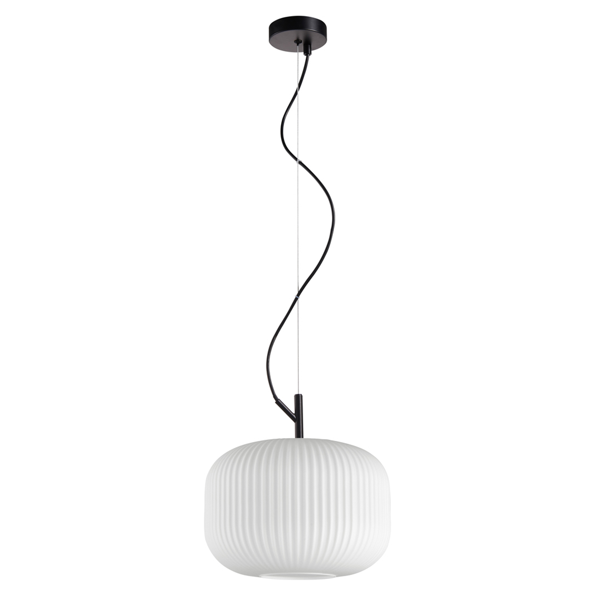 Hængende Lampe Rovana M Sort, Hvid Mat