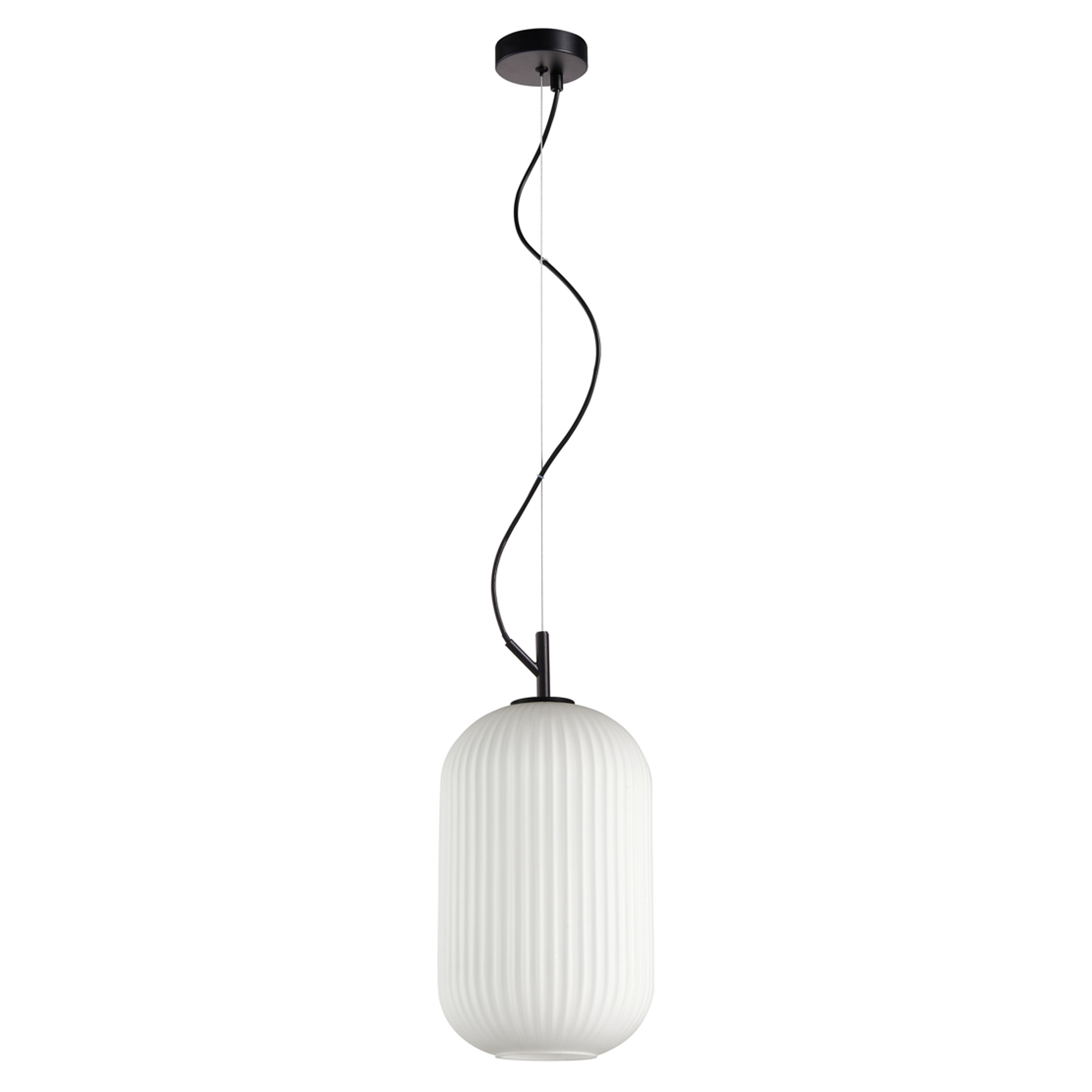 Hængende Lampe Rovana M Sort, Hvid Mat