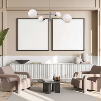 Hængende Lampe Evina Quadra Satin Nickel Mat
