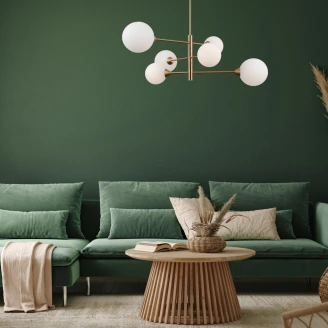 Hængende Lampe Evina Hexa Honningmessing Mat