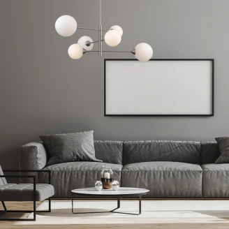 Hængende Lampe Evina Hexa Satin Nickel Mat