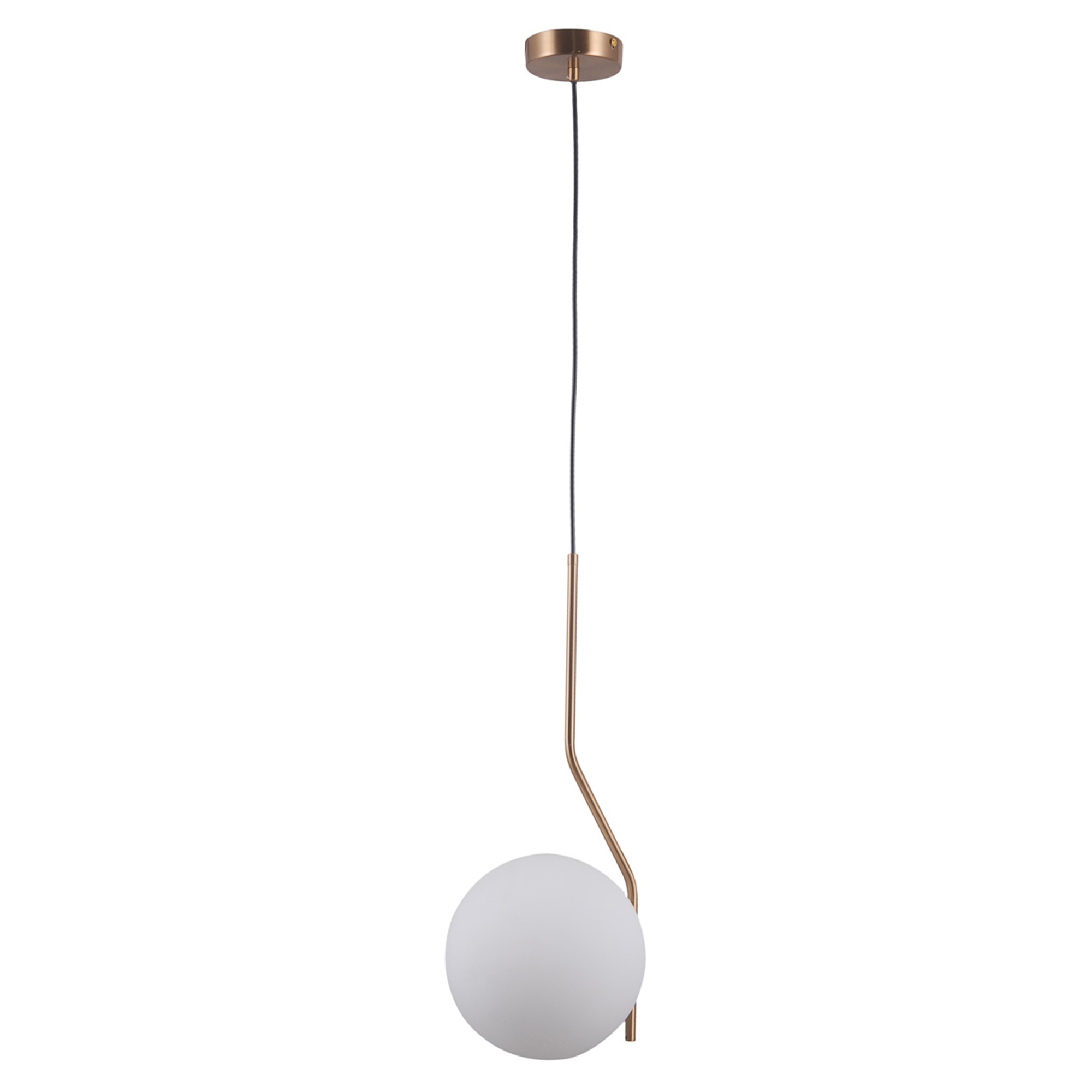 Hængende Lampe Carilia Uno Honningmessing, Hvid Mat