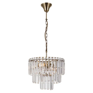 Hængende Lampe <strong>Brenza</strong>  M Transparent Krystal, Antikbronze Blank