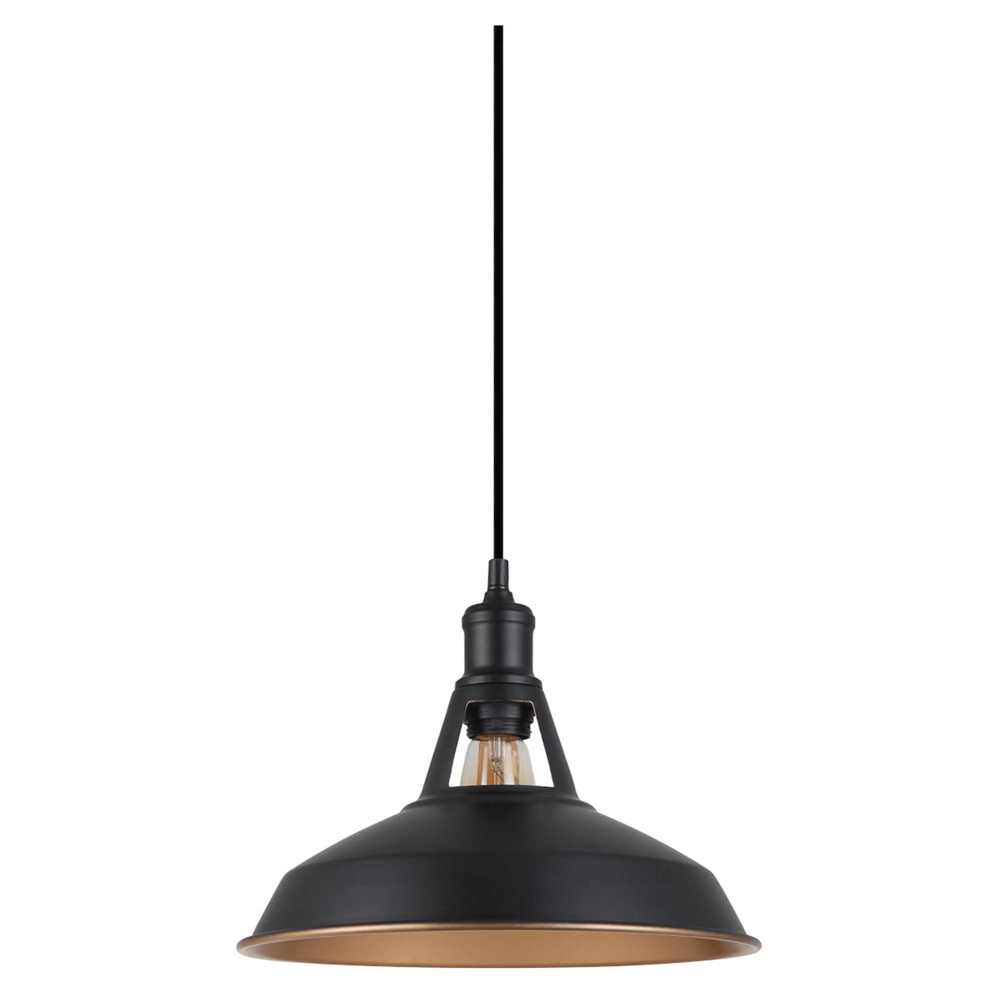 Hængende Lampe Froya Sort, Guld Mat