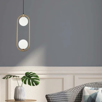 Hængende Lampe Lumos Duo Antikbronze, Hvid Mat