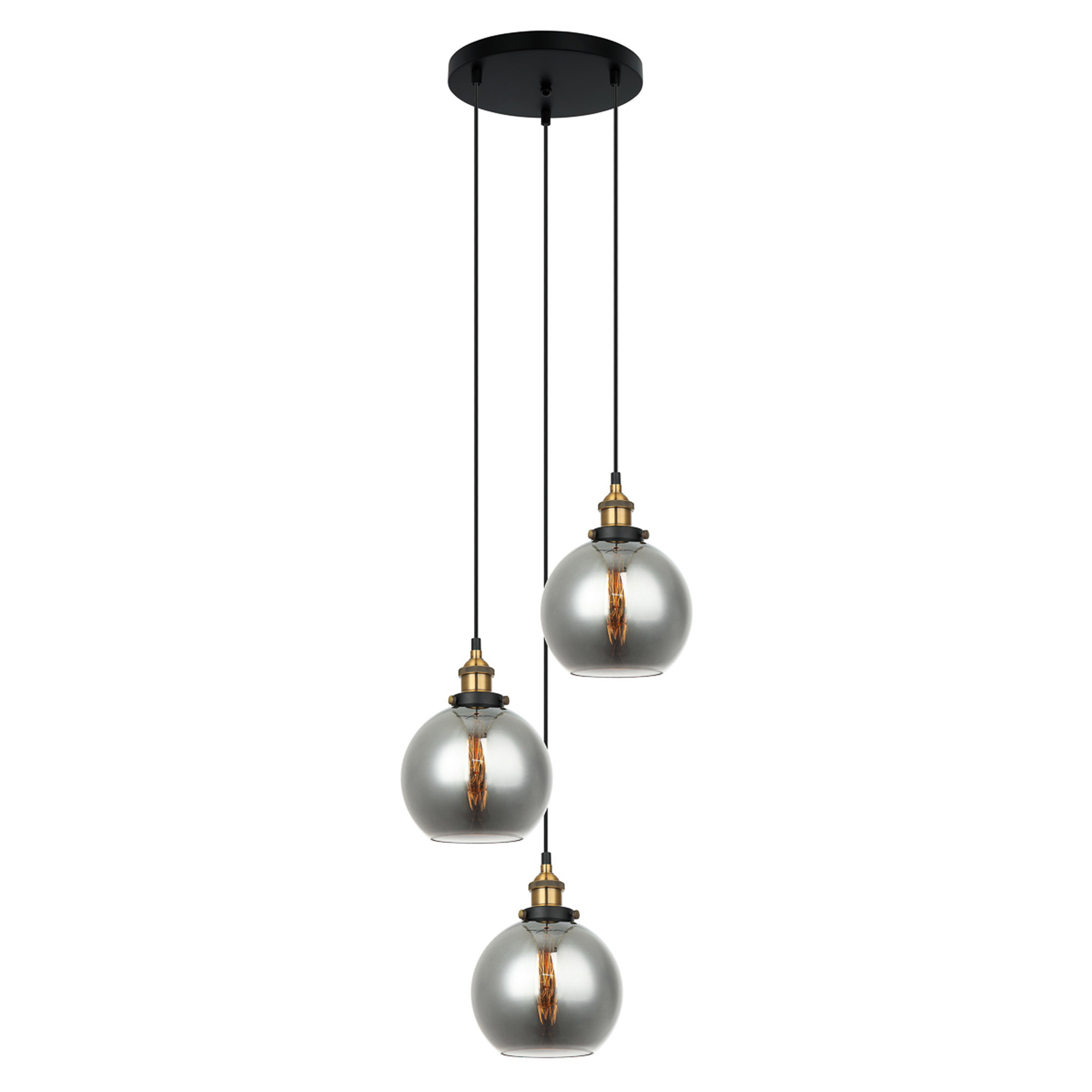 Hængende Lampe Cardel Trio Røget Blank