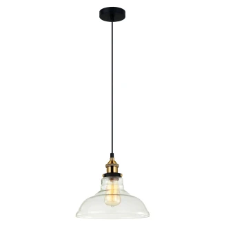 Hængende Lampe <strong>Huron</strong>  Transparent, Sort Mat