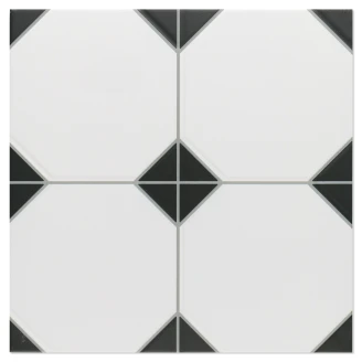Klinker <strong>Clifton</strong>  Hvid-Sort Mat 33x33 cm