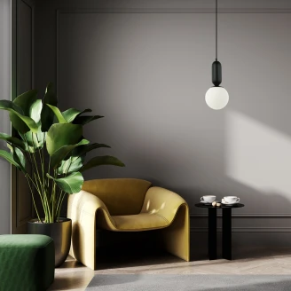 Hængende Lampe Alvera S Sort, Hvid Mat