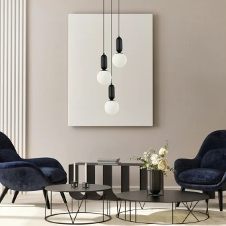 Hængende Lampe <strong>Alvera</strong>  Trio Sort, Hvid Mat