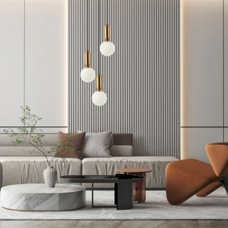 Hængende Lampe Alvera Trio Antikbronze, Hvid Mat