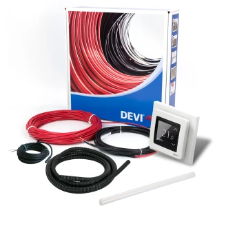 Gulvvarmepakke DEVIcomfort™ 10T - 10 W/m, 70 m + Termostat DEVIreg™ Touch