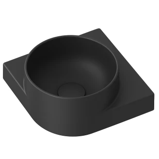 Ravak Håndvask Sort <strong>Yard</strong>  28 cm med Sort Beslag, Vandlås og Bundventil