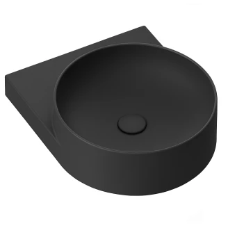 Ravak Håndvask Sort <strong>Yard</strong>  40 cm med Sort Beslag, Vandlås og Bundventil
