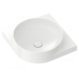 Ravak Håndvask <strong>Yard</strong>  45 cm med Hvid Beslag, Vandlås og Bundventil
