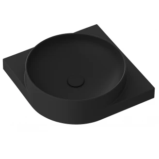 Ravak Håndvask Sort <strong>Yard</strong>  45 cm med Sort Beslag, Vandlås og Bundventil