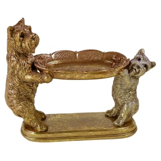 Werner Voss Dekorationsfigur med Holder <strong>Dogs</strong>  Guld