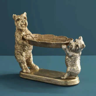 Werner Voss Dekorationsfigur med Holder <strong>Dogs</strong>  Guld