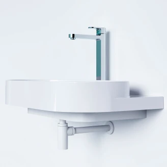 Ravak Håndvask <strong>Yard</strong>  80 cm med Hvid Beslag, Vandlås og Bundventil