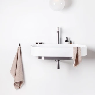 Ravak Håndvask <strong>Yard</strong>  80 cm med Rustfrit Stål Beslag Beslag, Vandlås og Bundventil