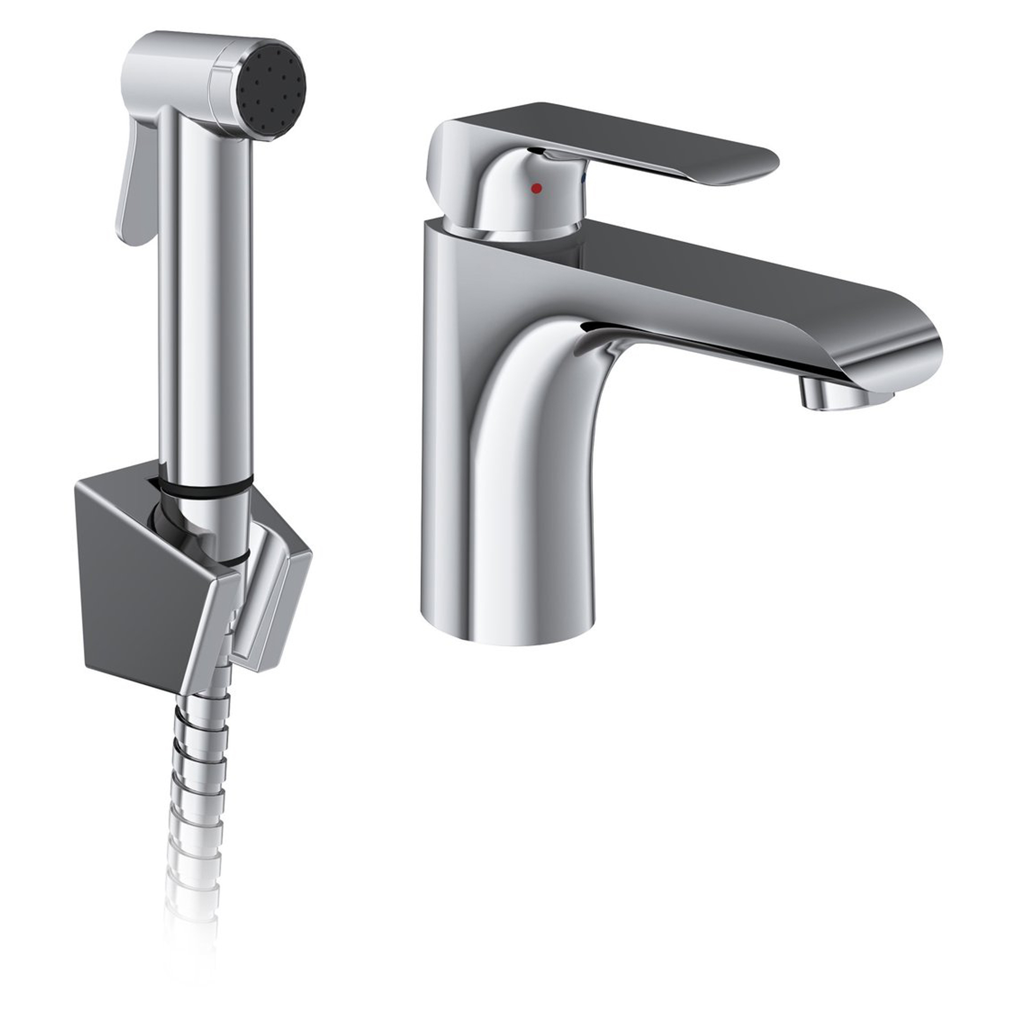 Ravak Bidetarmatur med Bidetbruser Flat Krom Blank