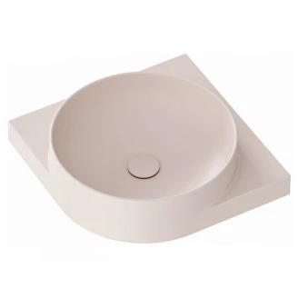 Ravak Håndvask Alabaster Rosa <strong>Yard</strong>  45 cm med Bundventil og Sort Beslag