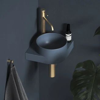 Ravak Håndvask Blå <strong>Yard</strong>  28 cm med Bundventil og Sort Beslag