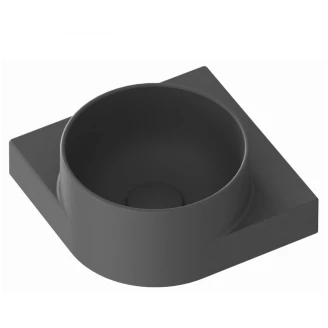 Ravak Håndvask Antracit <strong>Yard</strong>  28 cm med Bundventil og Sort Beslag