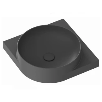Ravak Håndvask Antracit <strong>Yard</strong>  45 cm med Bundventil og Sort Beslag