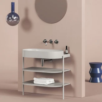Ravak Håndvaskskab <strong>Yard</strong>  Lysegrå Mat 80 cm med Vask & Bundventil