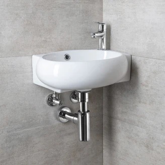 Håndvask <strong>Florenne</strong>  Hvid Blank 43x29 cm Højre