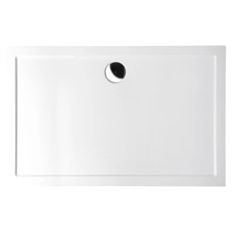 Støbt Marmor Brusebakke <strong>Skara</strong>  100x80 cm Hvid Blank
