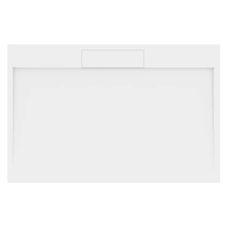 Støbt Marmor Brusebakke <strong>Isbre</strong>  120x80 cm Hvid Blank
