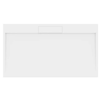 Støbt Marmor Brusebakke <strong>Isbre</strong>  140x80 cm Hvid Blank