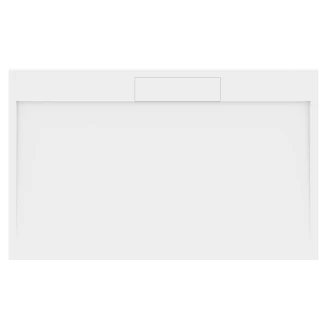 Støbt Marmor Brusebakke <strong>Isbre</strong>  160x100 cm Hvid Blank