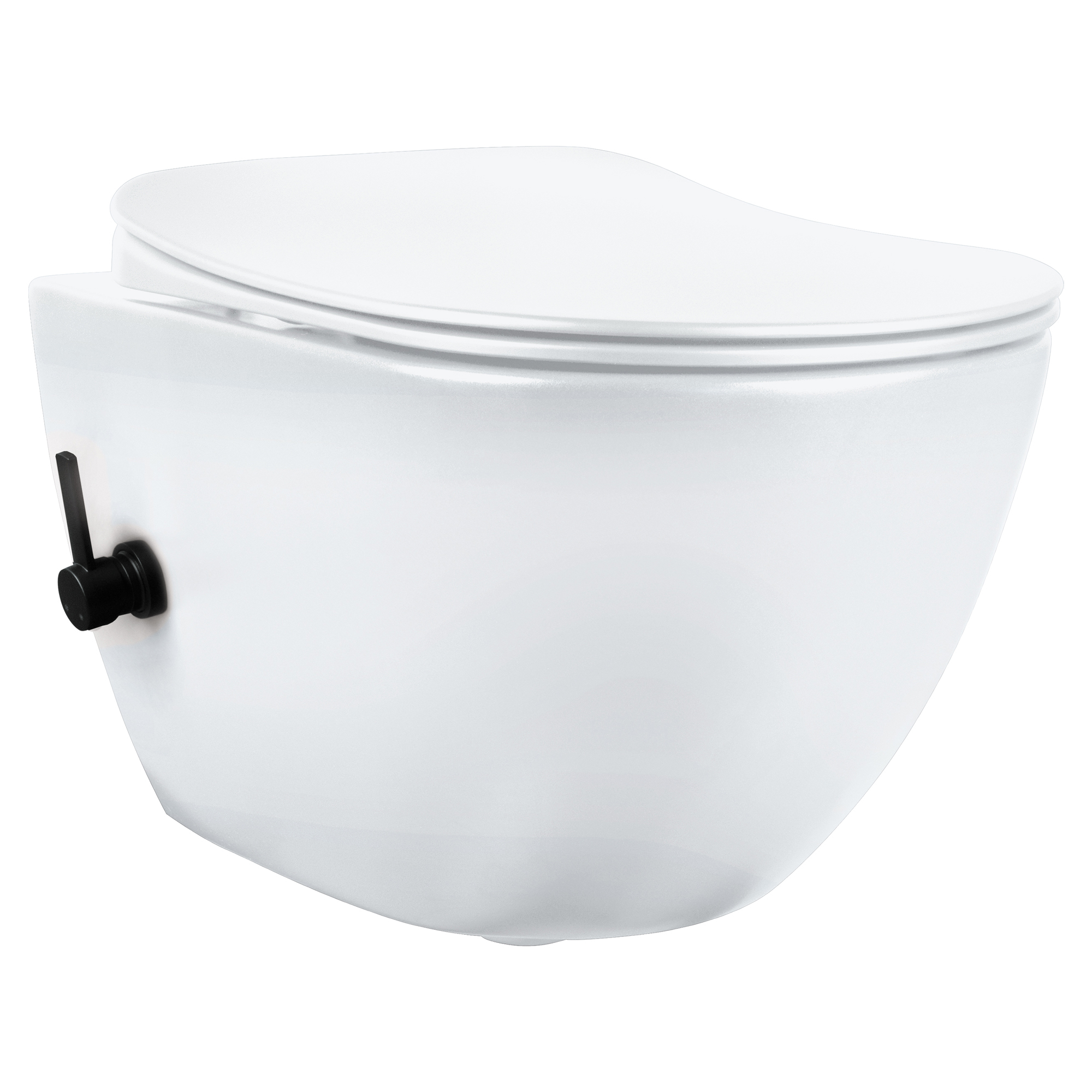 Væghængt Toilet Peonia Hvid-Sort Blank med Bidetfunktion