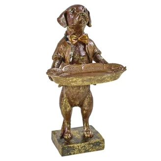 Werner Voss Dekorationsfigur med Holder <strong>Dog</strong>  Brun, Guld