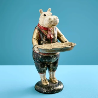 Werner Voss Dekorationsfigur med Holder <strong>Hippo</strong>  Hvid, Guld