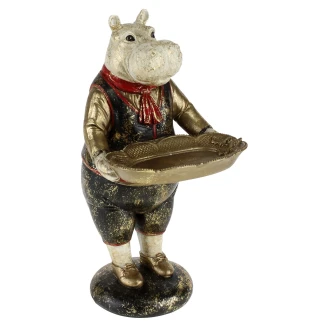 Werner Voss Dekorationsfigur med Holder <strong>Hippo</strong>  Hvid, Guld