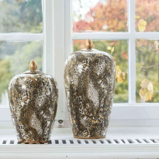 Werner Voss Vase med Låg Leopardmønster