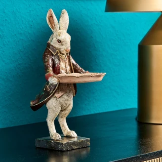 Werner Voss Dekorationsfigur med Holder <strong>Rabbit</strong>  Bordeaux