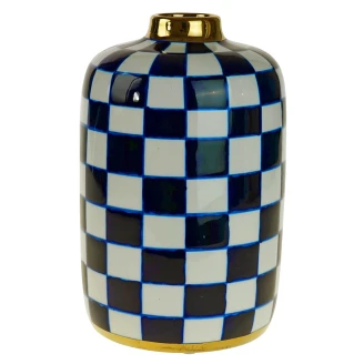 Werner Voss Vase Harlekin Blå, Hvid