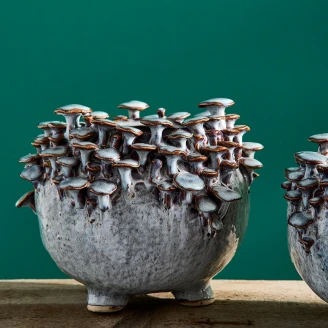 Werner Voss Vase Mushrooms M Grå