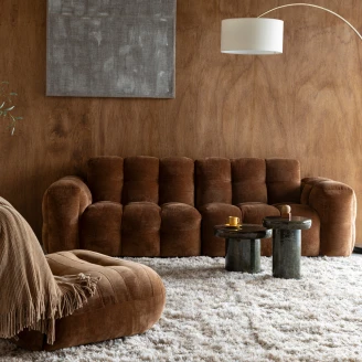 Dutchbone Sofa 3-Personers <strong>Hackman</strong>  Lysebrun Fløjl