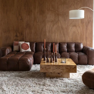 Dutchbone Sofa 4,5-Personers <strong>Hackman</strong>  Mørkebrun Læder