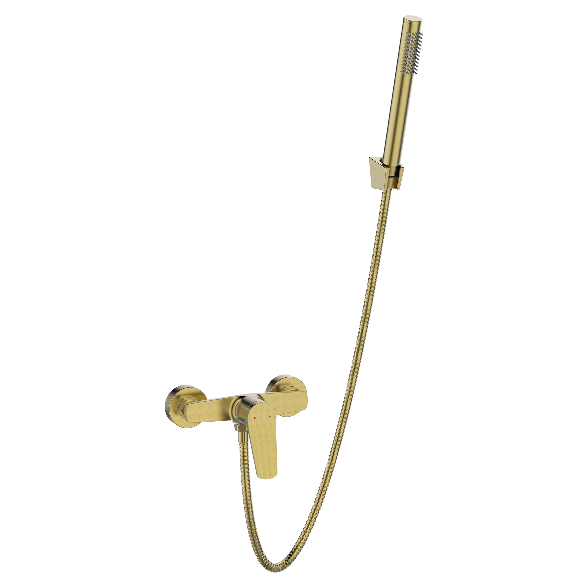 Brusearmatur med Brusesæt Orelia Guld Mat